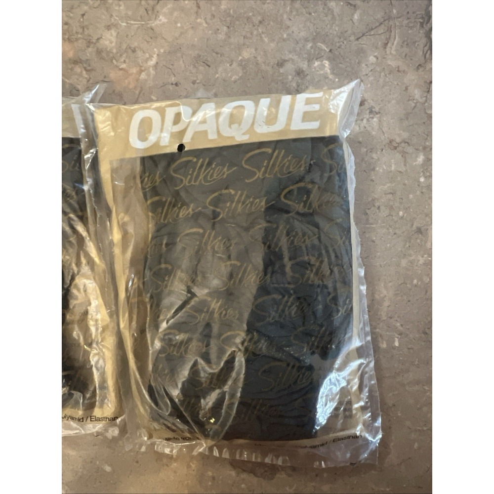 Vintage Silkies Opaque Dark Navy Pantyhose Medium
